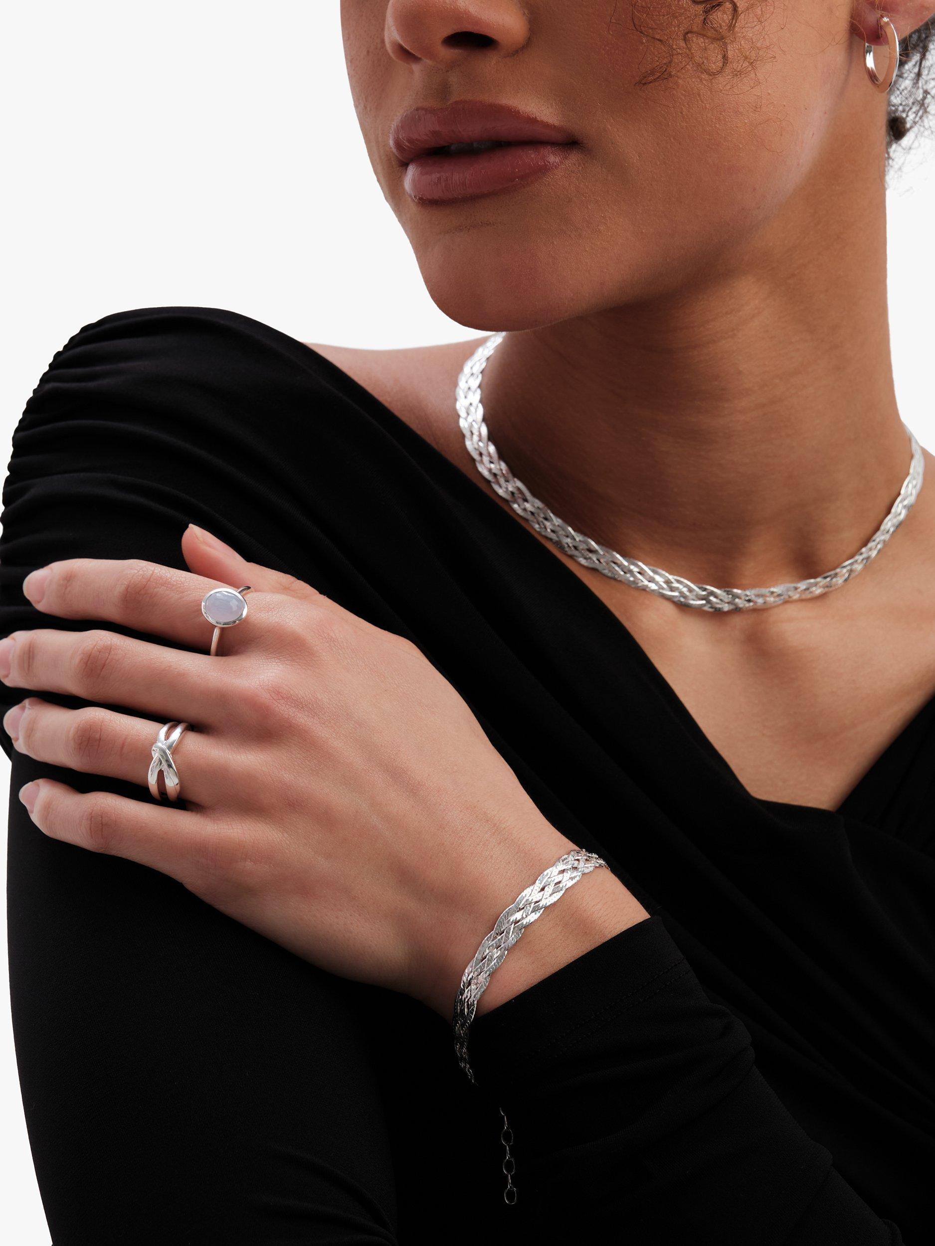 Product image 2 of 3, which shows Simply Silver Herringbone Braided Bracelet, Silver