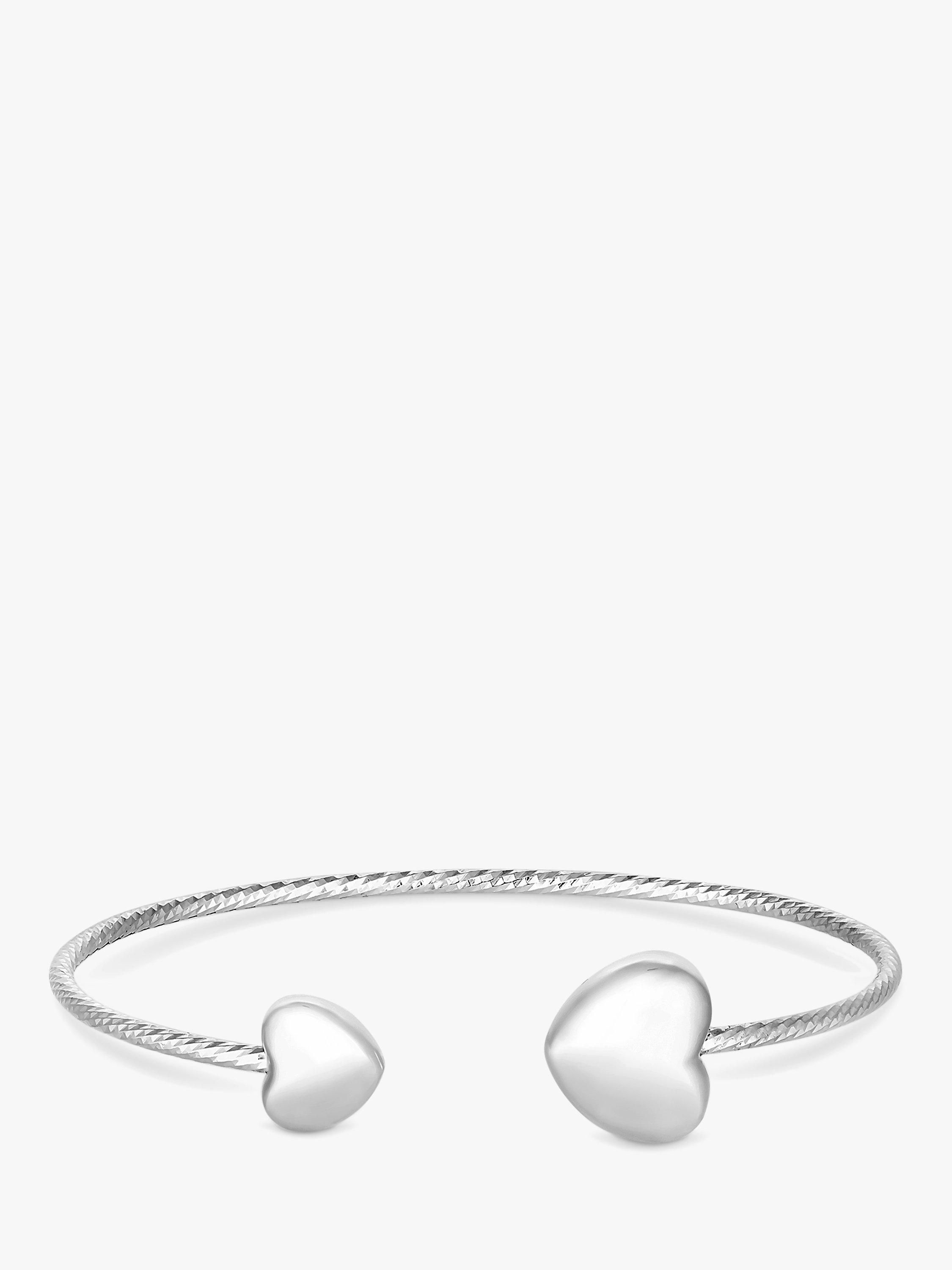 Product image 3 of 4, which shows Simply Silver Puff Heart Cuff Bracelet, Silver