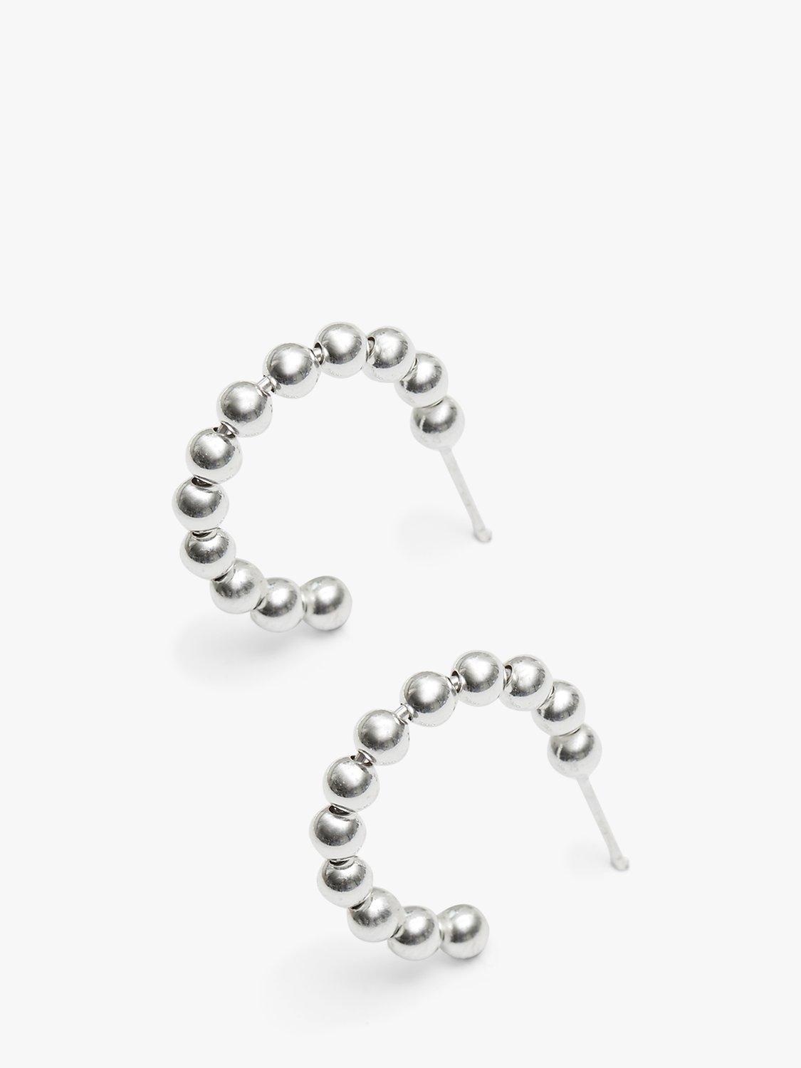 Product image 1 of 4, which shows Simply Silver Polished Hoop Earrings, Silver