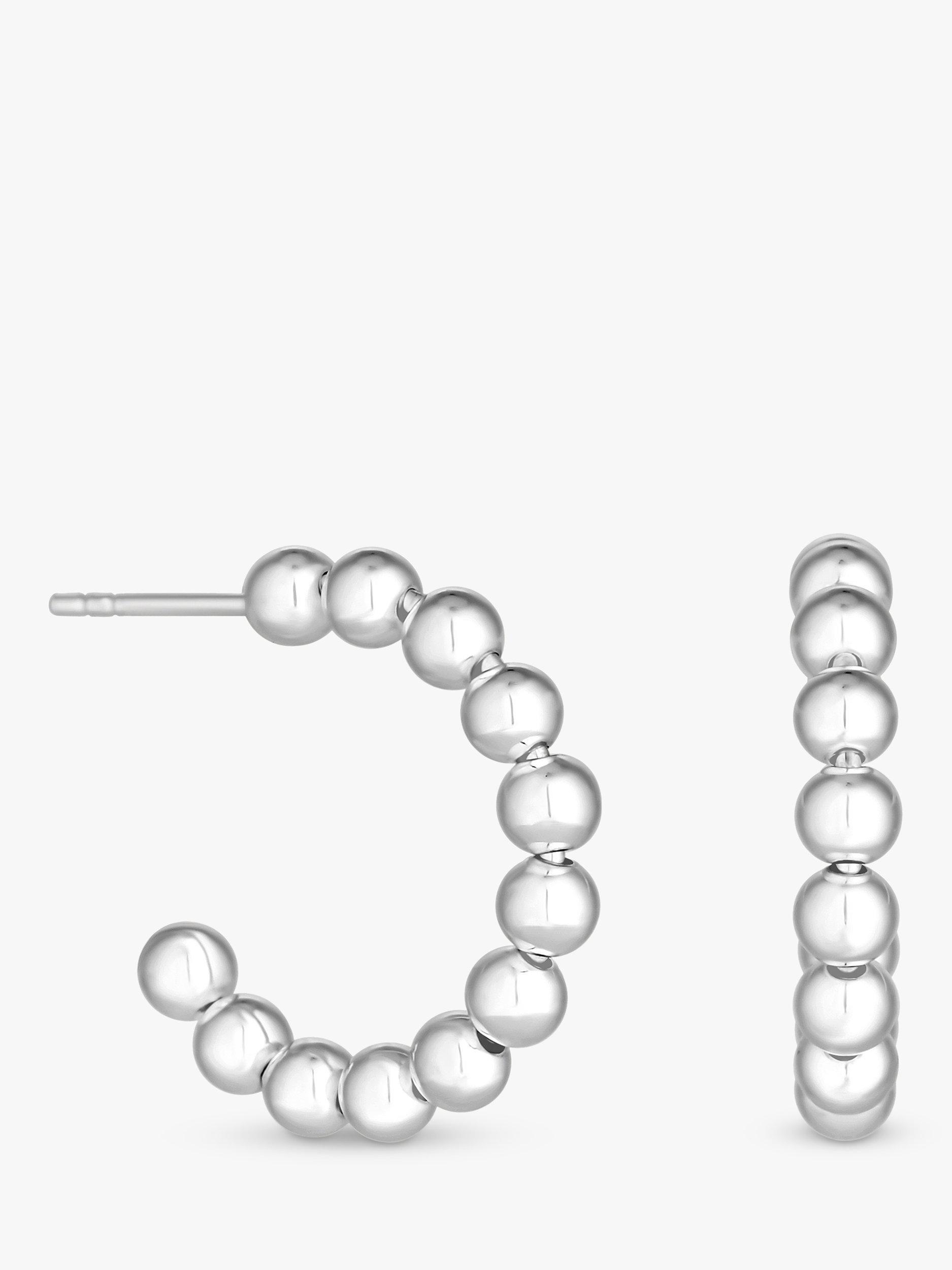 Product image 3 of 4, which shows Simply Silver Polished Hoop Earrings, Silver
