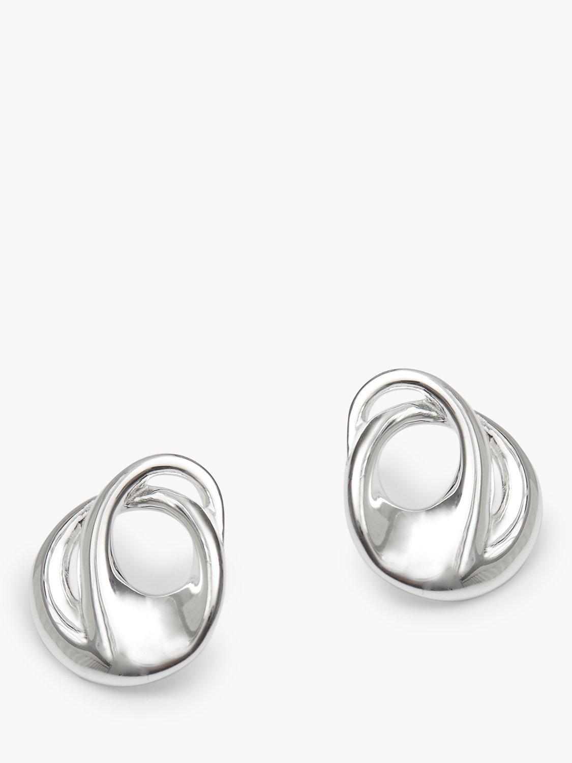 Product image 1 of 4, which shows Simply Silver Organ Twist Earrings, Silver