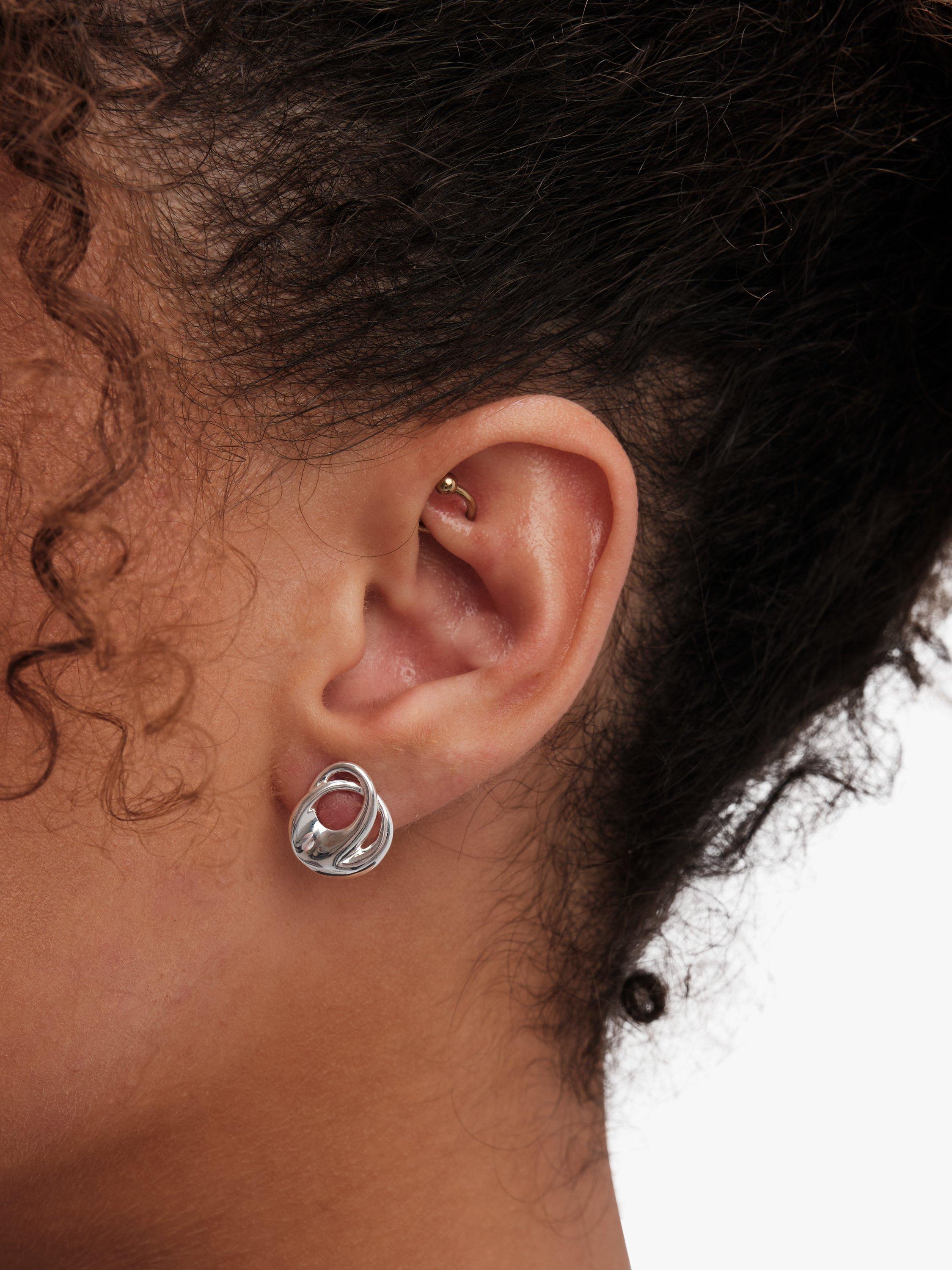 Product image 2 of 4, which shows Simply Silver Organ Twist Earrings, Silver