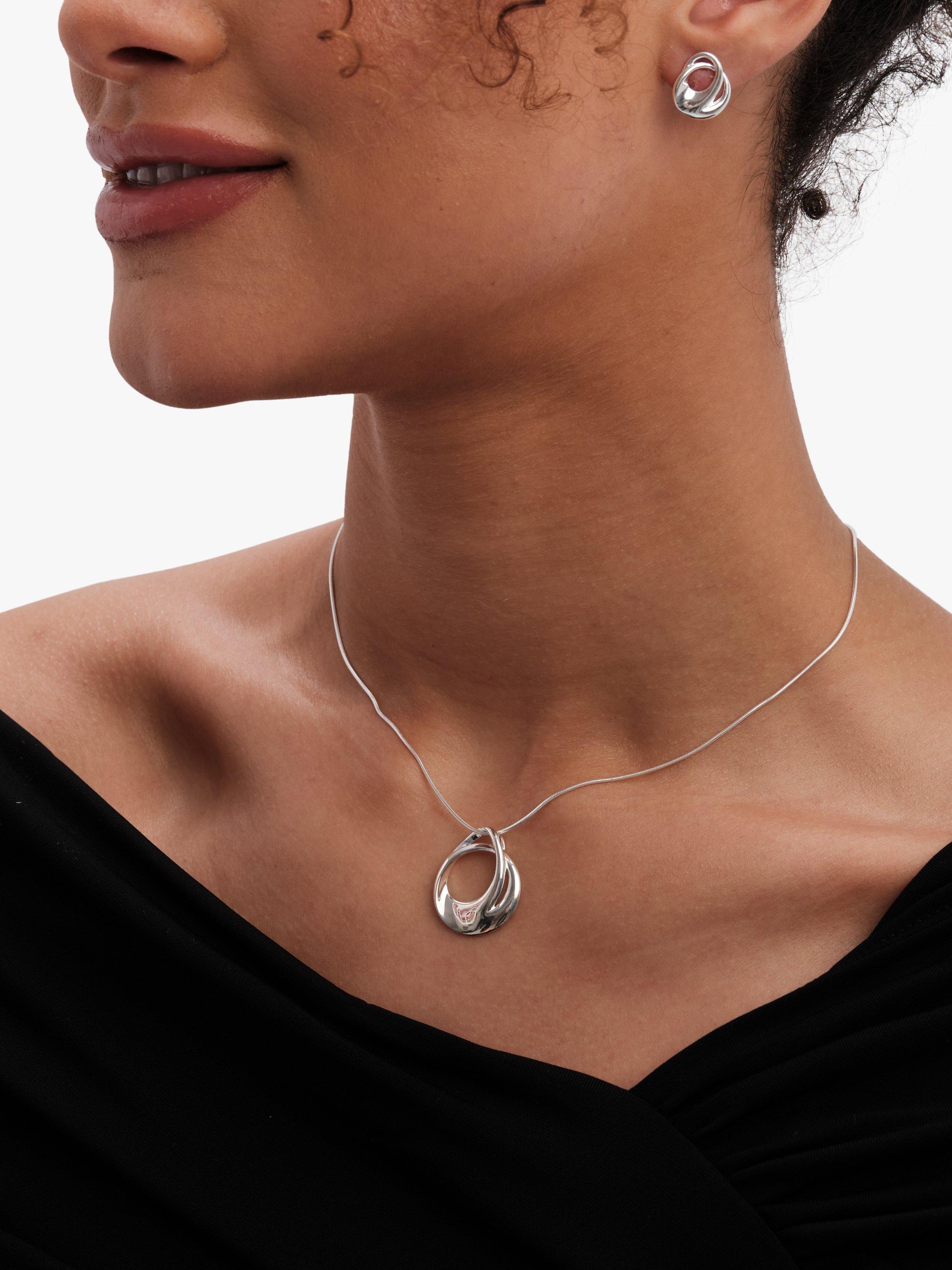 Product image 4 of 4, which shows Simply Silver Organ Twist Earrings, Silver