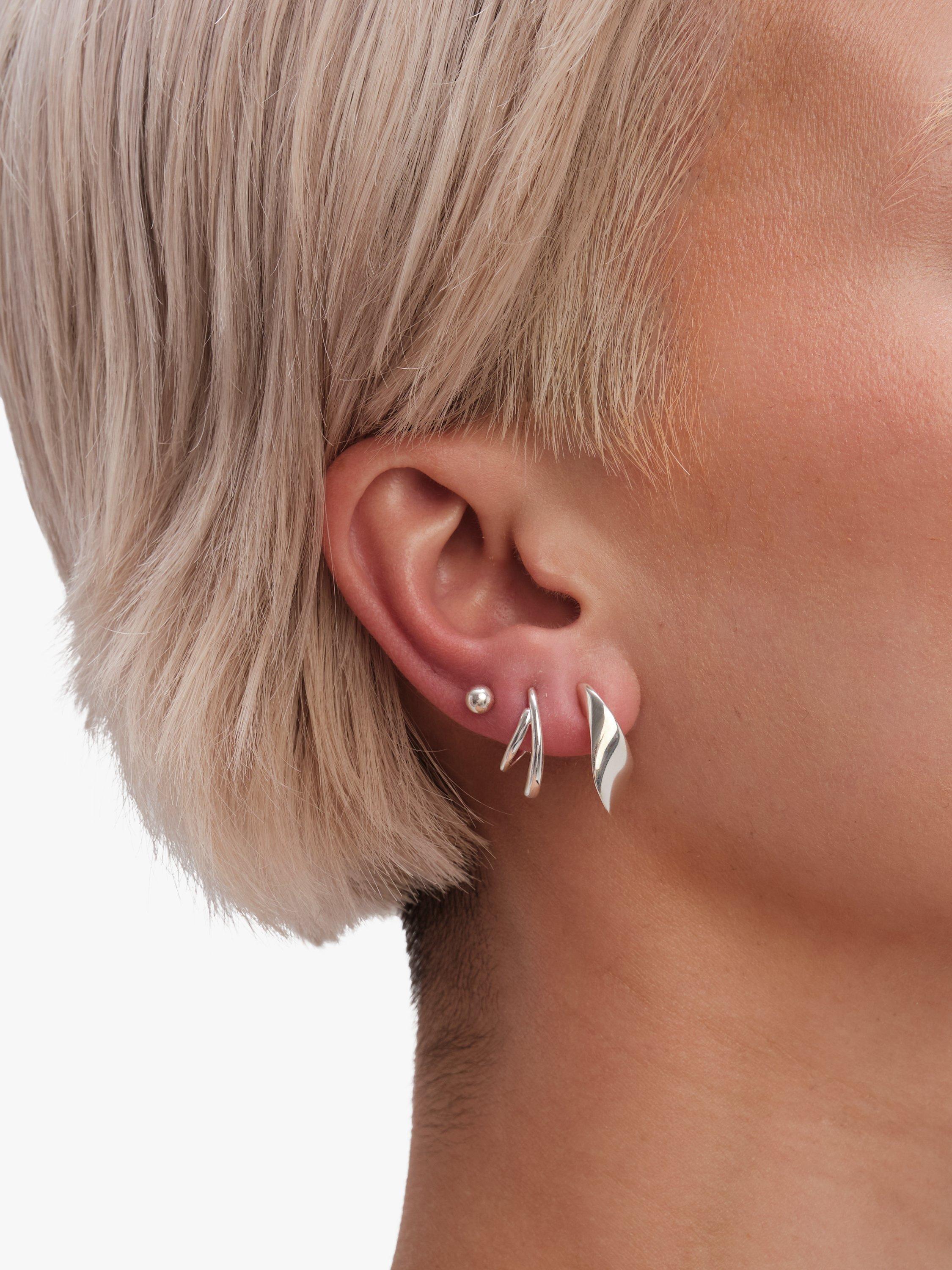 Product image 2 of 4, which shows Simply Silver Polished Round Stud Earrings, Silver