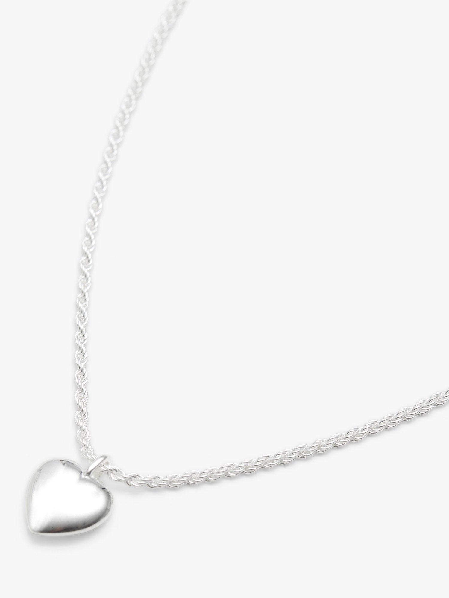 Product image 1 of 3, which shows Simply Silver Polished Heart Necklace, Silver