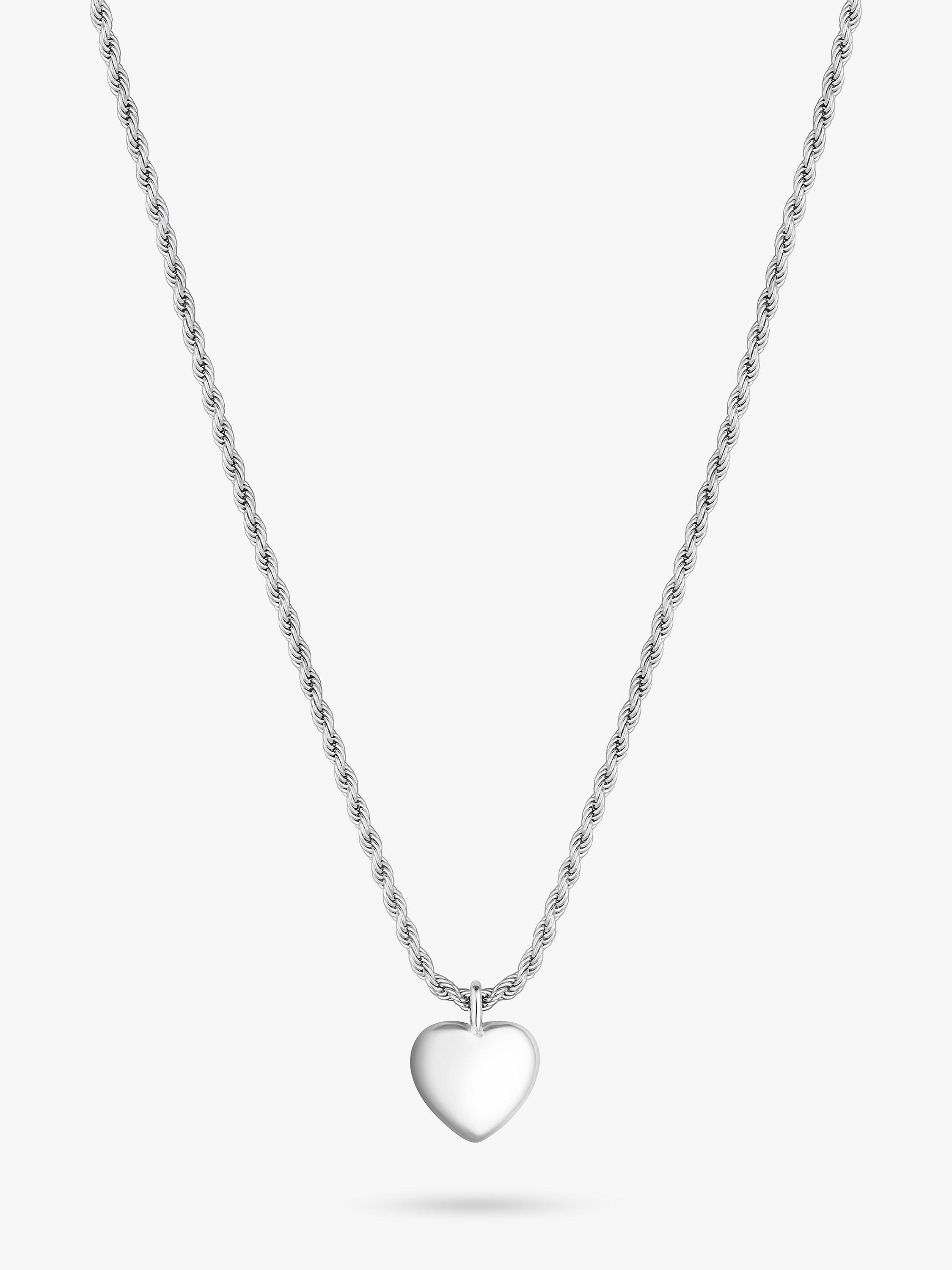 Product image 3 of 3, which shows Simply Silver Polished Heart Necklace, Silver