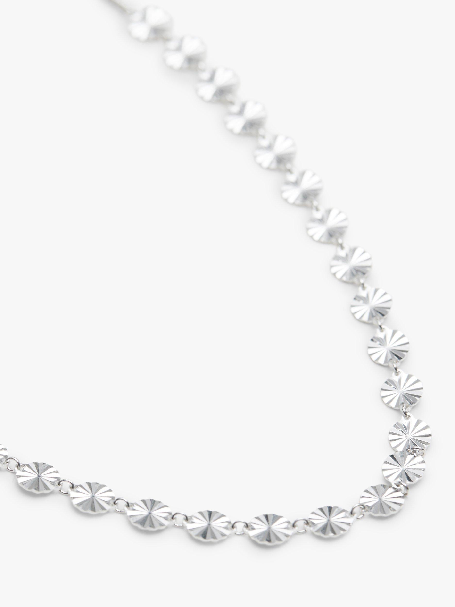 Product image 1 of 2, which shows Simply Silver Diamond Cut Chain Necklace, Silver