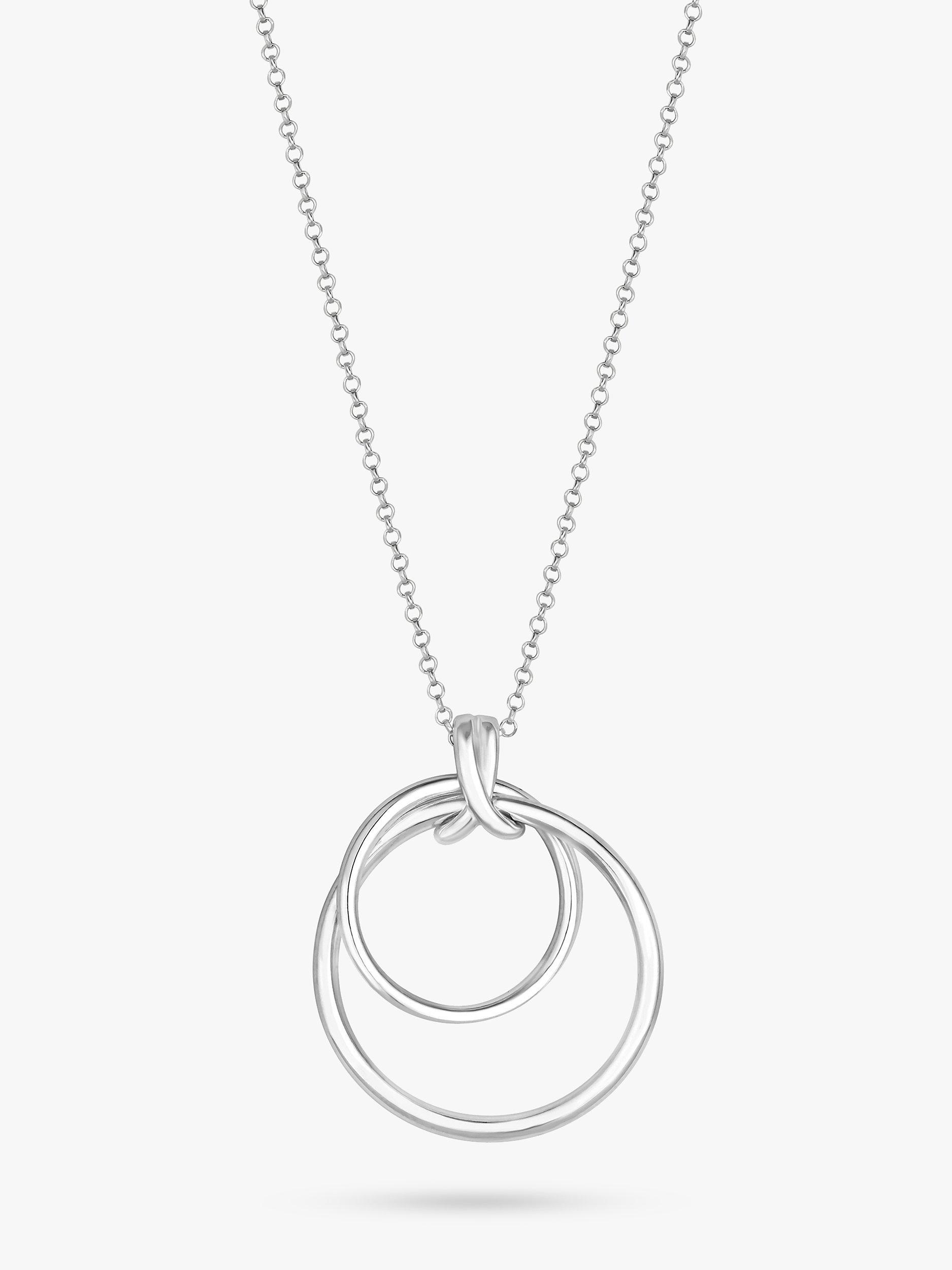 Product image 1 of 1, which shows Simply Silver Round Double Pendant Necklace, Silver