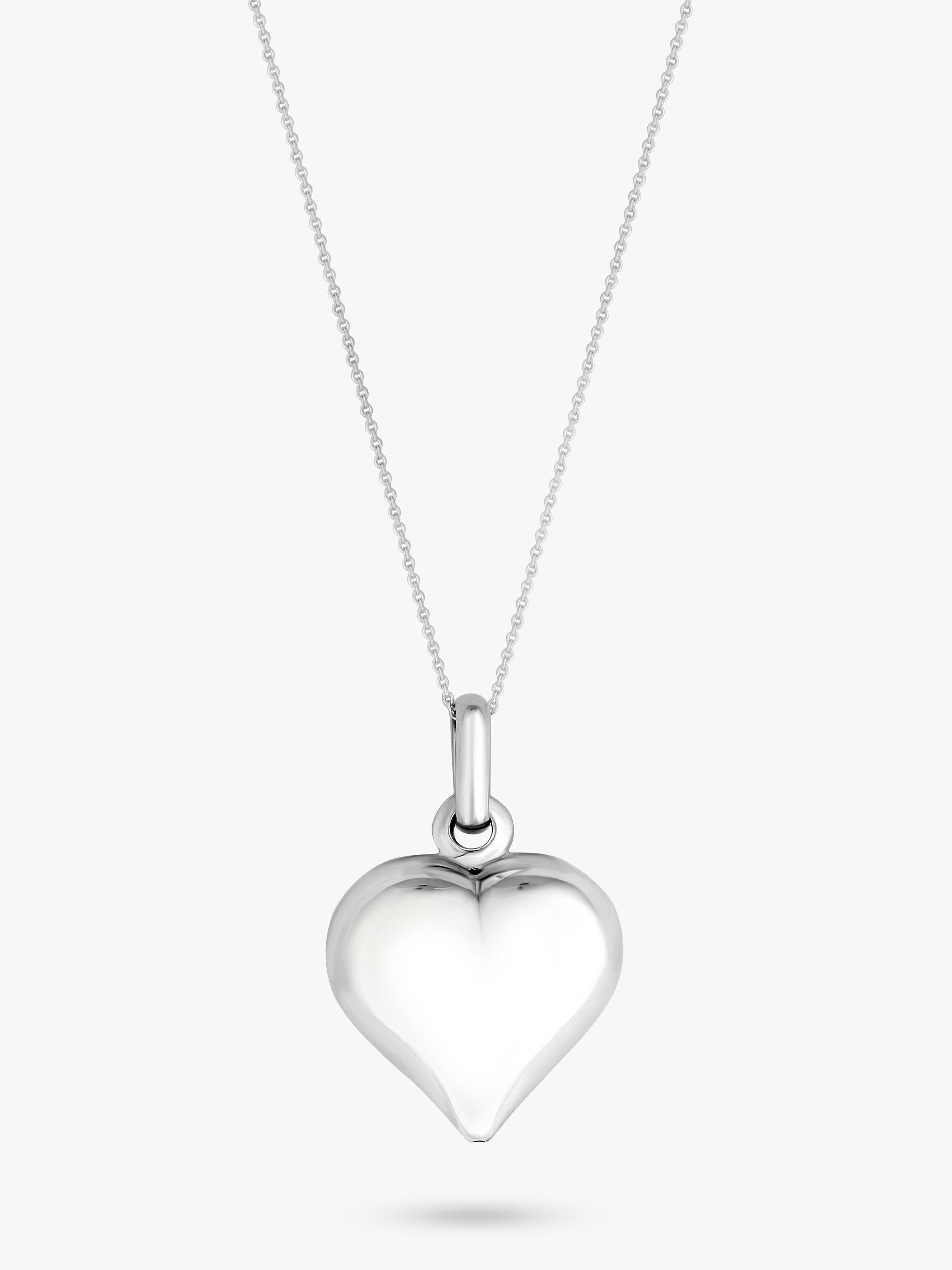 Product image 2 of 2, which shows Simply Silver Puff Heart Pendant Necklace, Silver