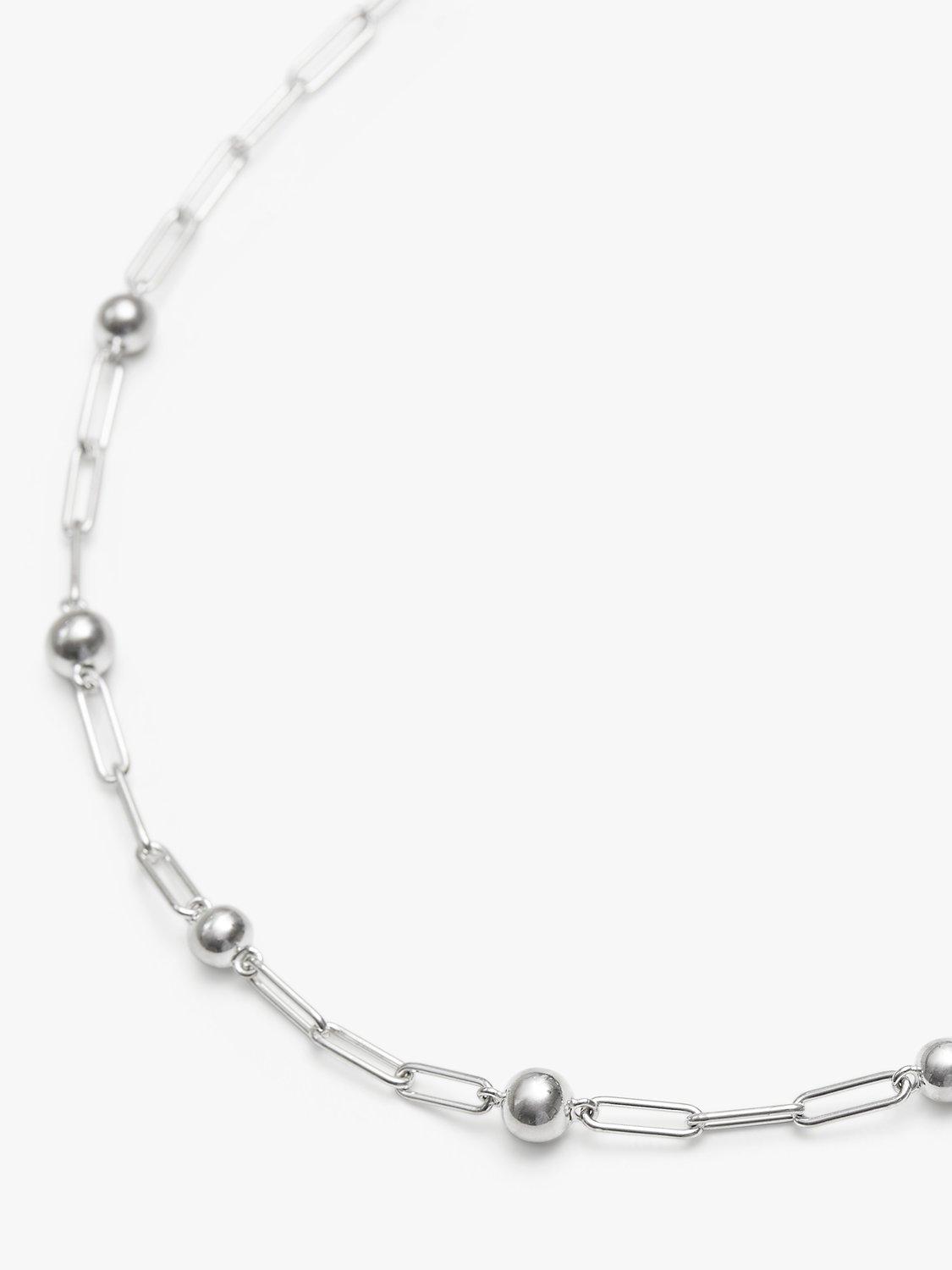 Simply Silver Paperlink Ball Chain Necklace Silver