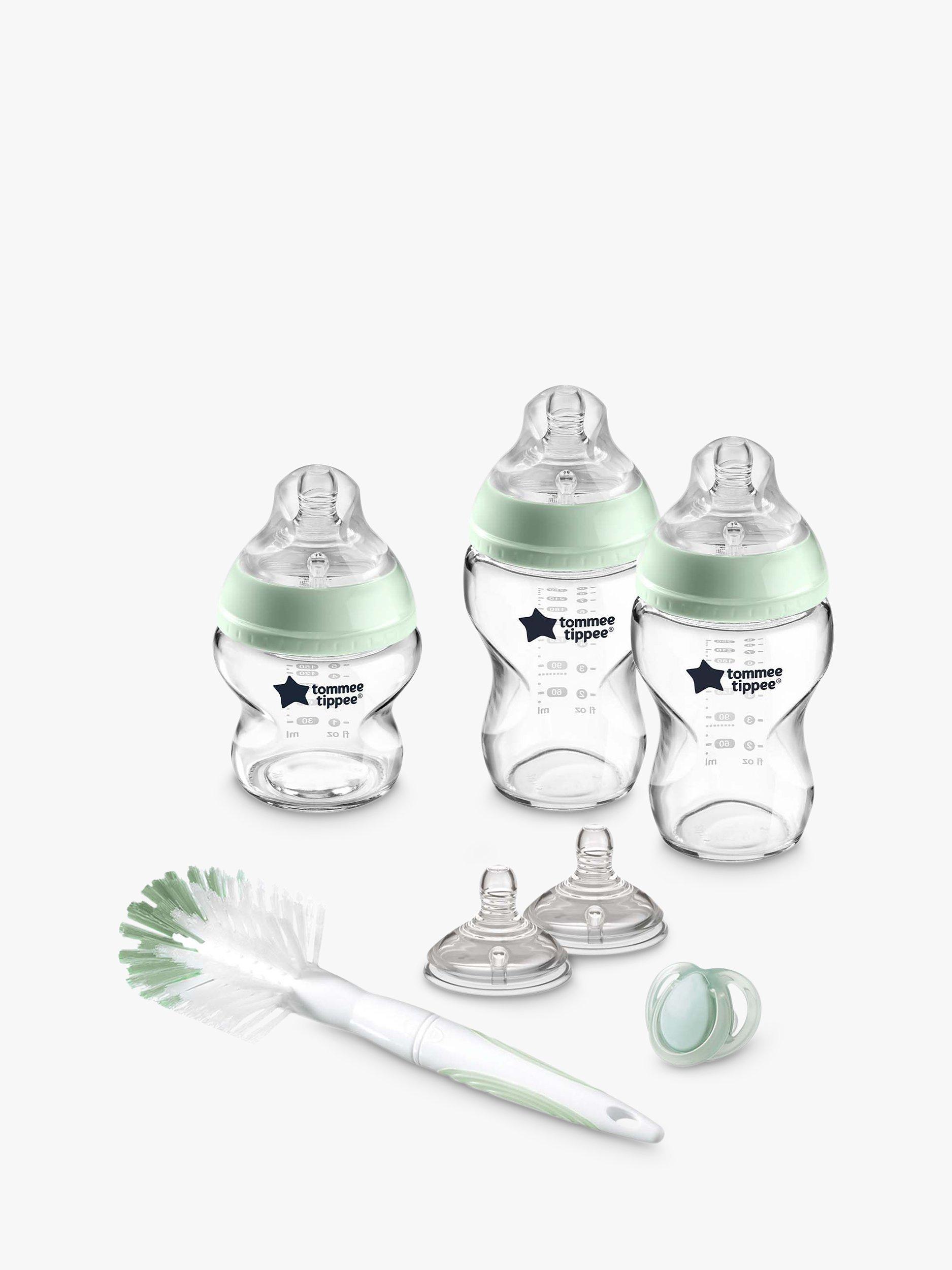 Tommee Tippee Closer to Nature Glass Baby Bottle Newborn Starter Set, Green