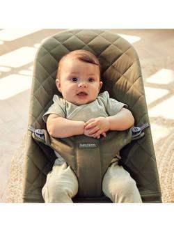 BabyBjörn Bliss Woven Classic Quilt Baby Bouncer, Dark Green - view 2, Dark Green