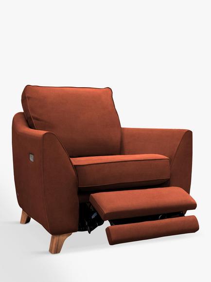 G Plan Vintage The Sixty Eight Armchair with Footrest Mechanism, Easy Clean Plush Umber