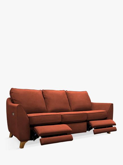 G Plan Vintage The Sixty Eight Large 3 Seater Sofa with Double Footrest Mechanism, Easy Clean Plush Umber