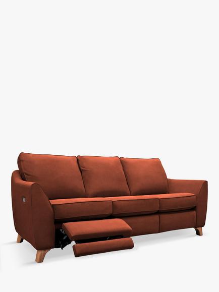 G Plan Vintage The Sixty Eight LHF Large 3 Seater Sofa with Footrest Mechanism, Easy Clean Plush Umber