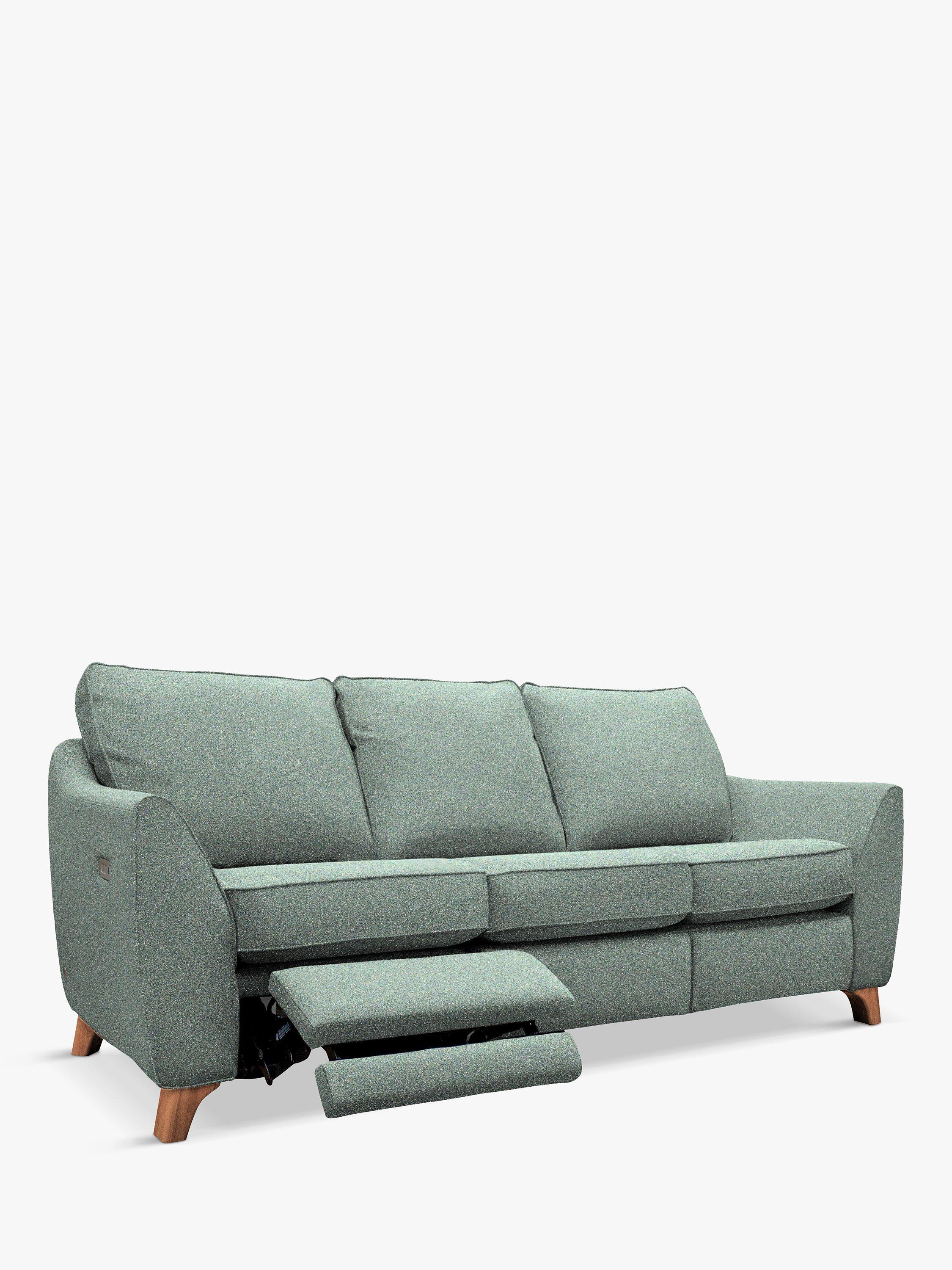 The Sixty Eight Range, G Plan Vintage The Sixty Eight LHF Large 3 Seater Sofa with Footrest Mechanism, Tweed Seaglass