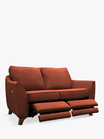 G Plan Vintage The Sixty Eight Small 2 Seater Sofa with Double Footrest Mechanism, Easy Clean Plush Umber