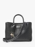 Aspinal of London London Midi Diagonal Plain Weave Leather Tote Bag