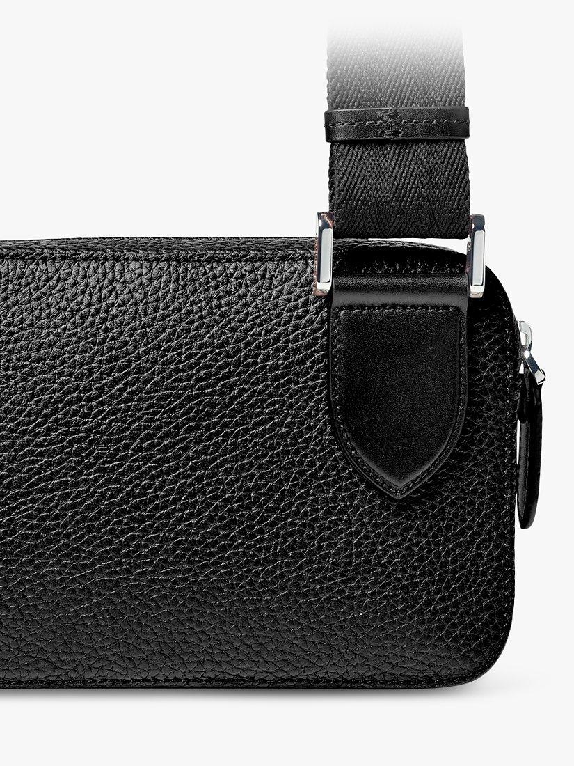 Product image 2 of 5, which shows Aspinal of London Compact Pebble Leather Reporter Bag, Black