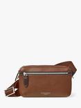 Aspinal of London Compact Pebble Leather Reporter Bag, Tobacco