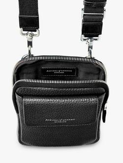 Aspinal of London Reporter Pebble Leather Crossbody Phone Bag - view 2, Black
