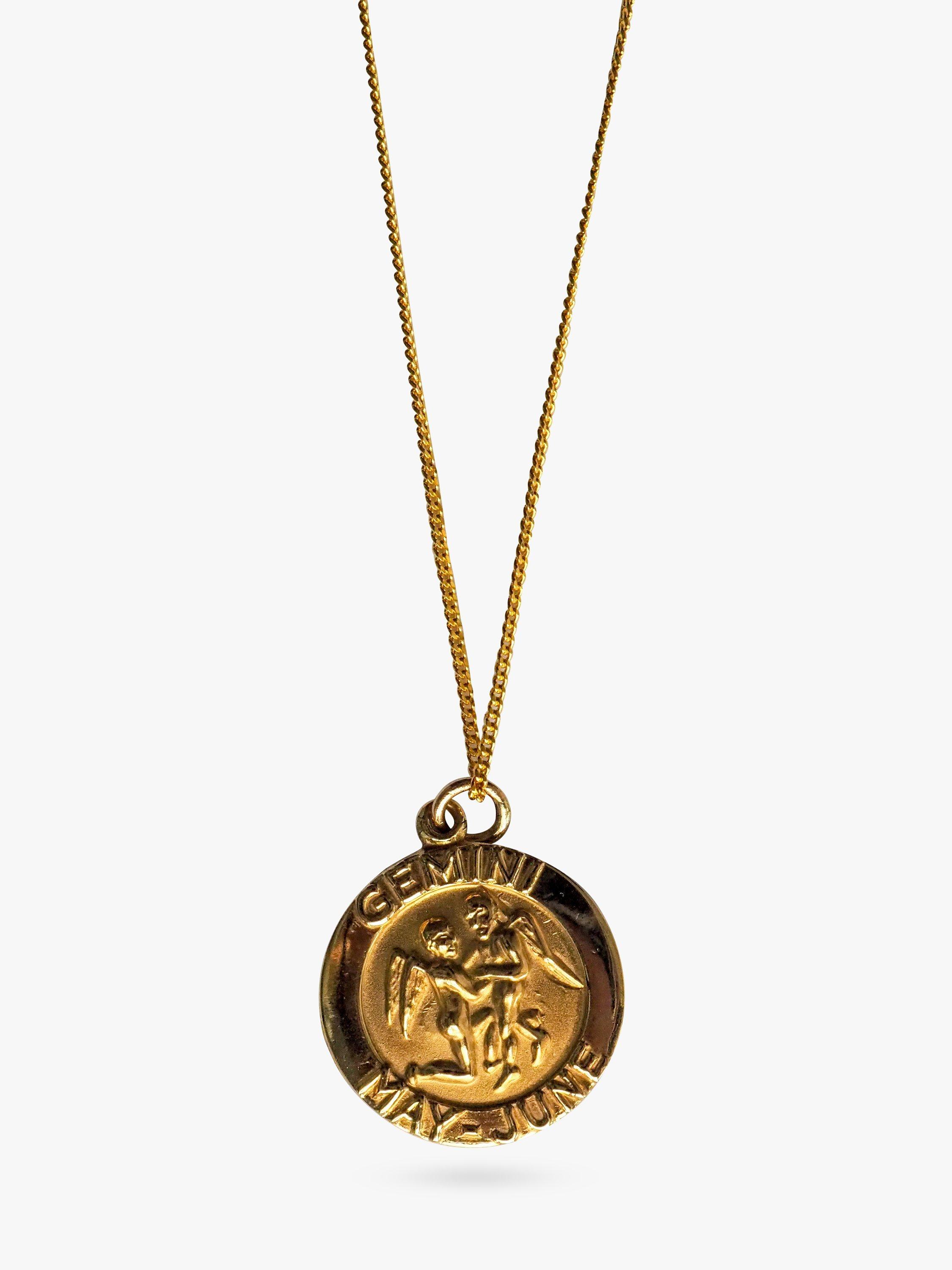 L & T Heirlooms Pre-Loved 9ct Gold Gemini Pendant Necklace, Dated Circa 1975