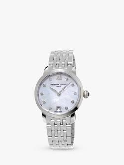 Frederique Constant FC-220MPWD1S26B Women's Slimline Watch, Silver, Silver