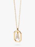 PDPAOLA Octagonal Cubic Zirconia Alphabet Initial Pendant Necklace