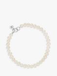 Claudia Bradby Freshwater Button Pearl Bracelet, Silver