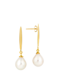 Claudia Bradby Coco Freshwater Pearl Drop Earrings, Gold/White