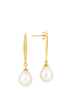 Claudia Bradby Coco Freshwater Pearl Drop Earrings, Gold/White