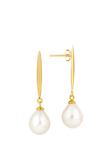 Claudia Bradby Coco Freshwater Pearl Drop Earrings, Gold/White