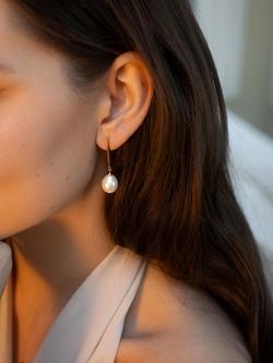 Claudia Bradby Coco Freshwater Pearl Drop Earrings - view 2, Gold/White