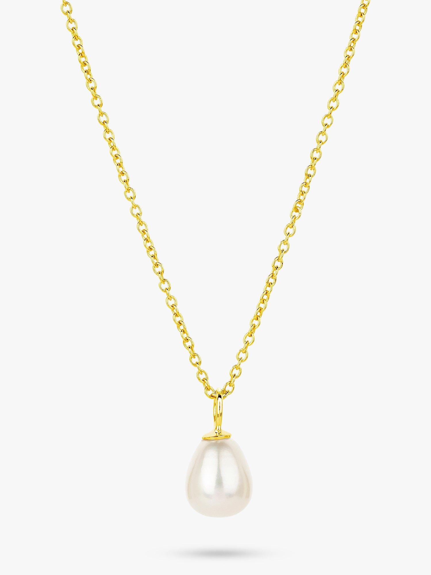 Product image 1 of 5, which shows Claudia Bradby Favourite Freshwater Pearl Pendant Necklace, Gold