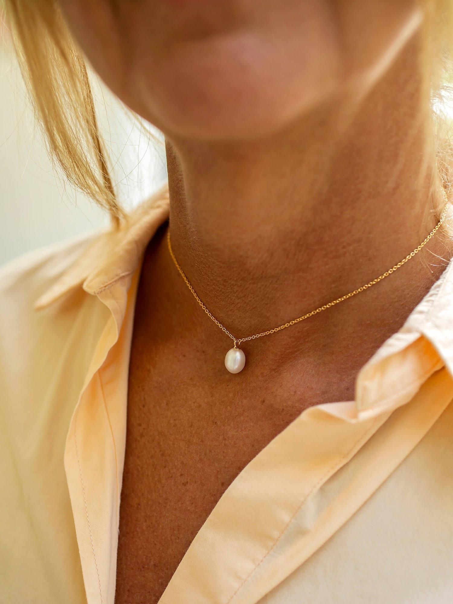 Product image 3 of 5, which shows Claudia Bradby Favourite Freshwater Pearl Pendant Necklace, Gold