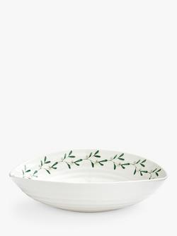 Sophie Conran for Portmeirion Mistletoe Porcelain Pasta Bowl, Set of 4, 23.5cm, White/Green - view 2, White