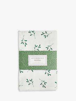 Sophie Conran for Portmeirion Mistletoe Cotton Napkins, Set of 2, White/Green, White/Green