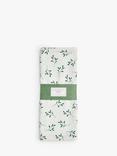 Sophie Conran for Portmeirion Mistletoe Cotton Table Runner, 250cm, White/Green