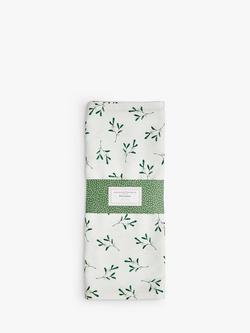 Sophie Conran for Portmeirion Mistletoe Cotton Table Runner, 250cm, White/Green, White
