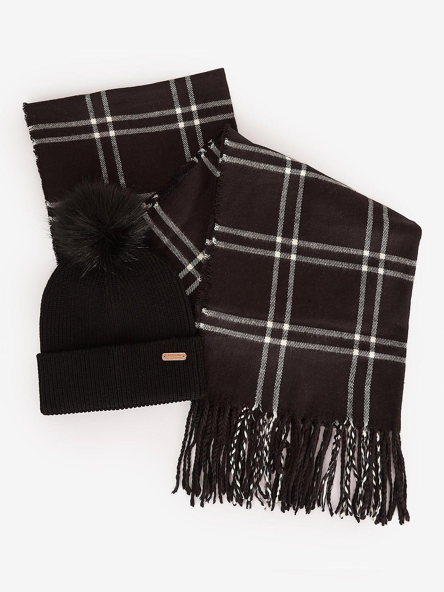 Barbour International Mallory Beanie & Scarf Gift Set, Black