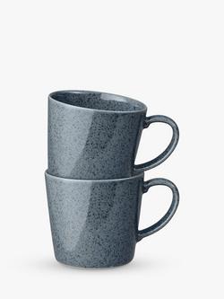 Denby Dark Grey Speckle Stoneware Mugs, Set of 2, 400ml, Grey, Grey