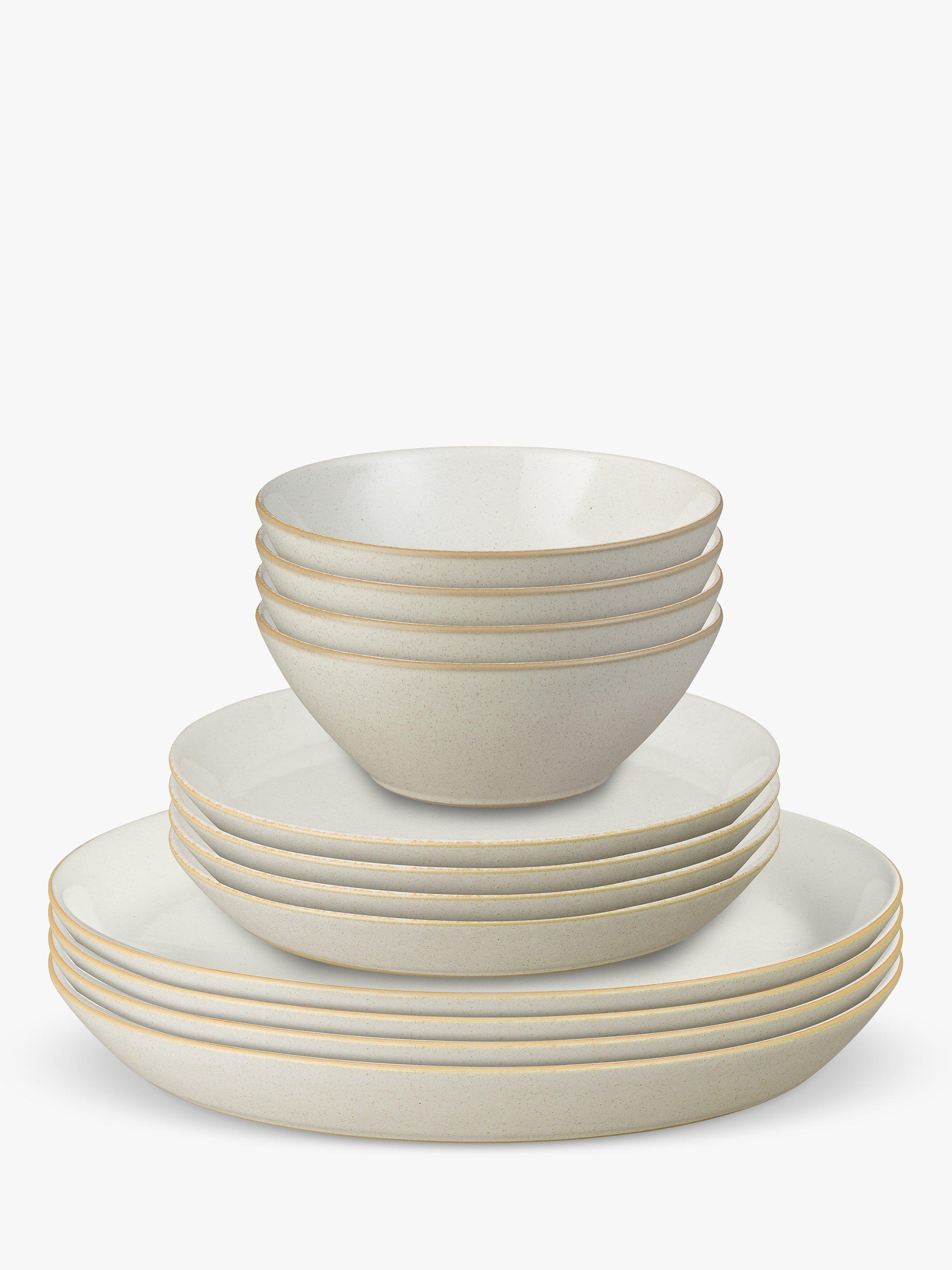 Denby Impression Stoneware Dinnerware Set, 12 Piece, Cream