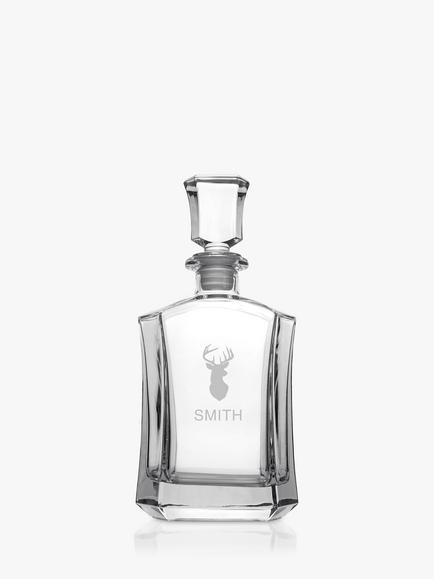 Treat Republic Personalised Luxury Stag Glass Decanter, Clear, Clear