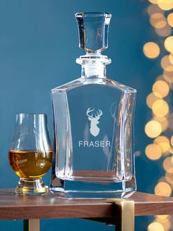 Treat Republic Personalised Luxury Stag Glass Decanter, Clear - view 2, Clear