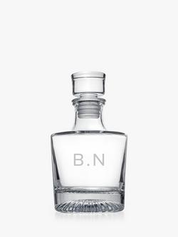 Treat Republic Personalised Elegance Initials Round Glass Decanter, Clear, Clear