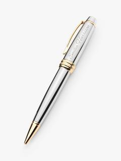 Treat Republic Personalised Cross Silver Medallist Ballpoint Pen, Silver/Gold
