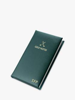 Treat Republic Personalised Luxury Leather Golf Notebook, Green, Green