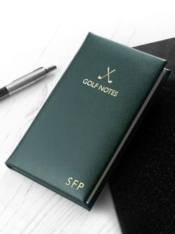 Treat Republic Personalised Luxury Leather Golf Notebook, Green - view 2, Green