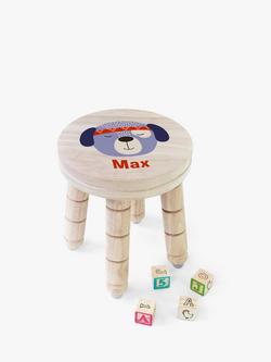 Treat Republic Personalised Cute Puppy Kids Stool, Natural - view 2, Natural