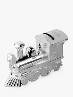Treat Republic Personalised Silver Plated Train Money Box, Silver, Silver